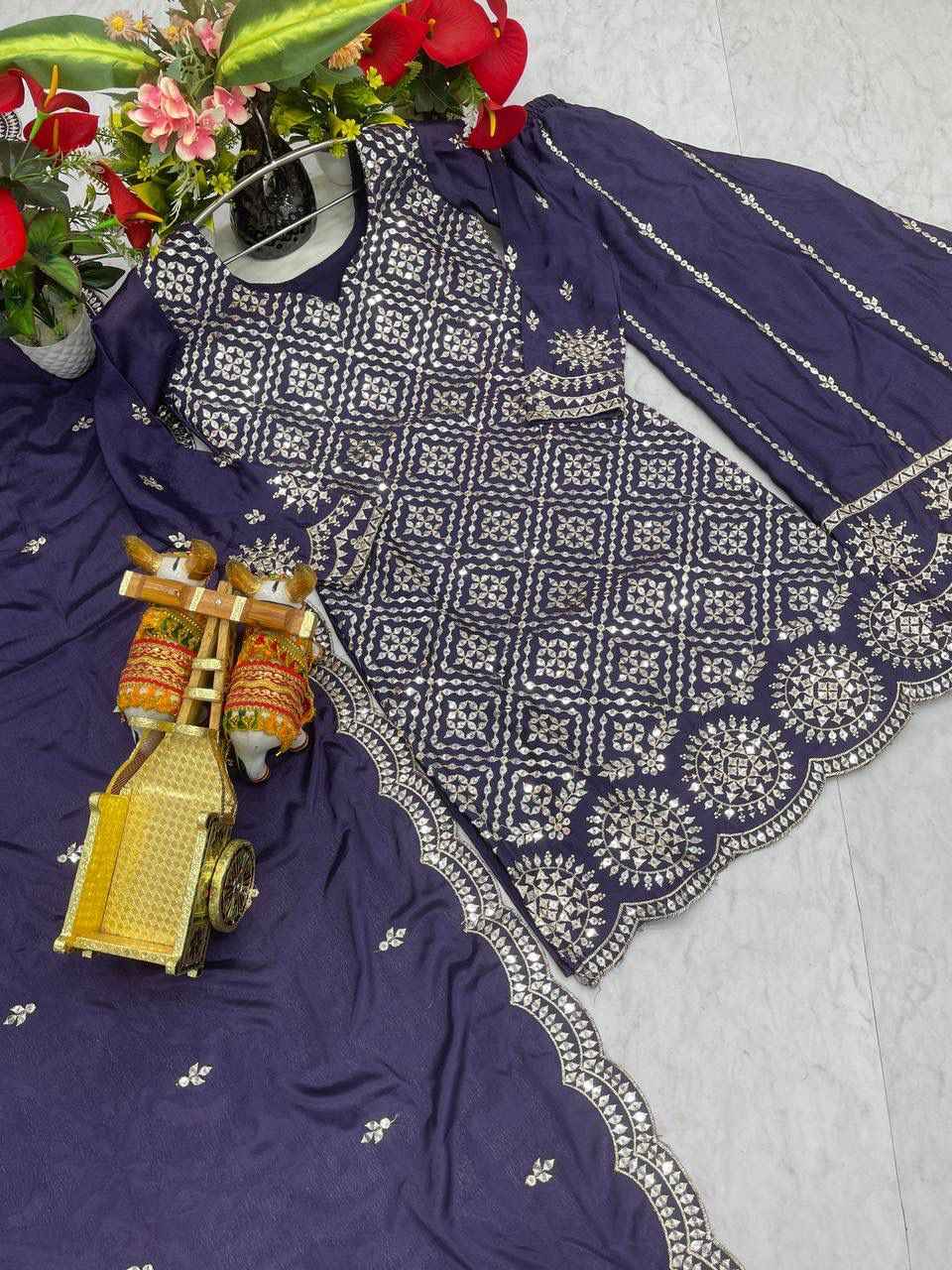 Kurti Plazzo Dupatta Set