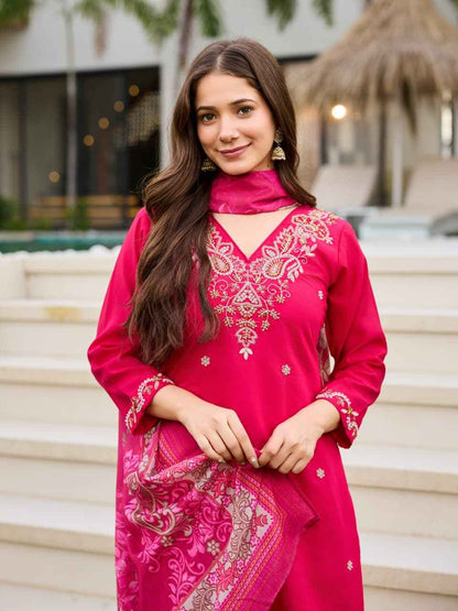 Roman Silk Embroidery Kurta Set