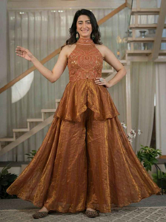 Fandy Silk Hand Work Sharara Set