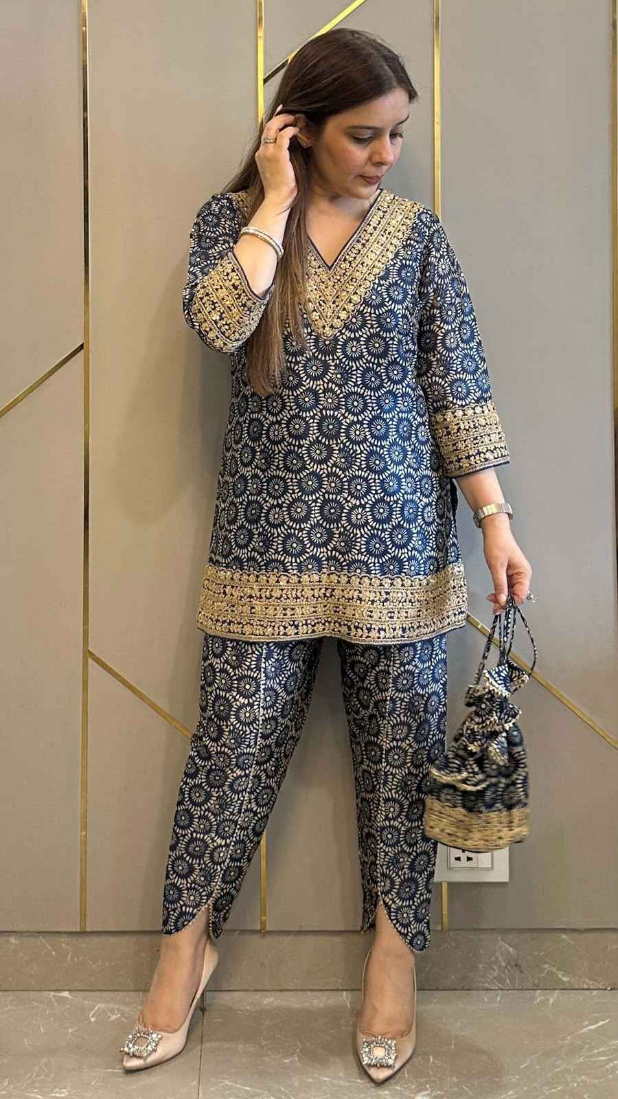 Printed Mul Cotton Co-ord Set for Festivals