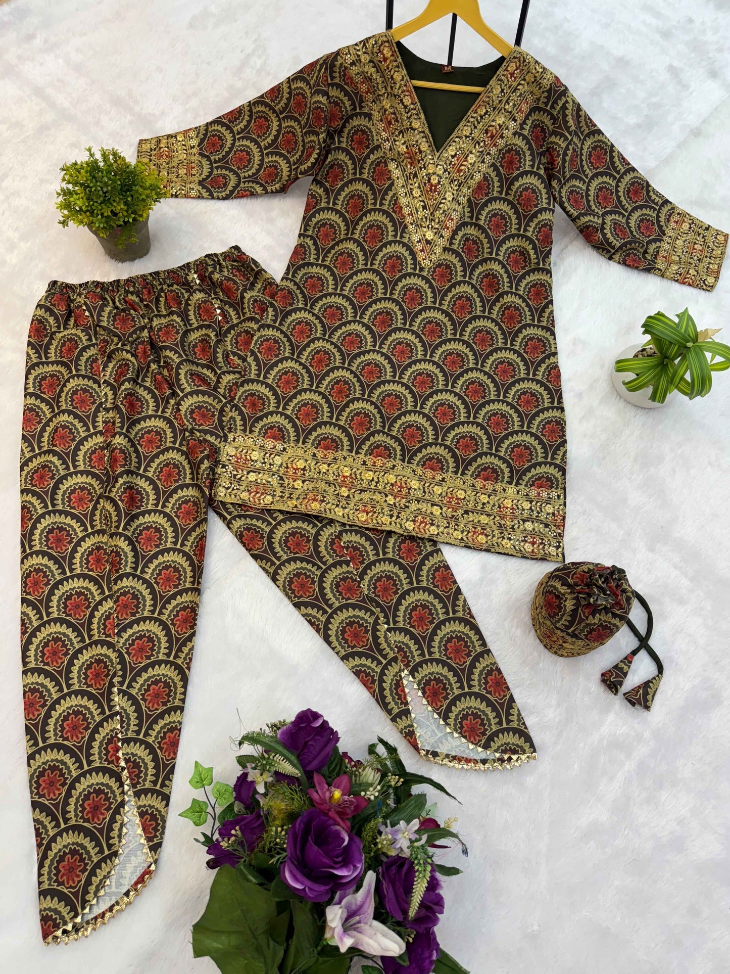 Printed Mul Cotton Co-ord Set for Festivals