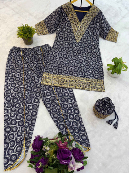 Printed Mul Cotton Co-ord Set for Festivals