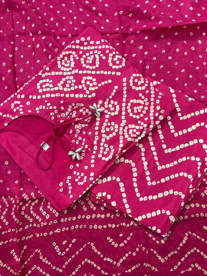 Side perspective of the fully stitched dark pink cotton kurta highlighting the comfortable sleeves and premium clean tailored seams.
