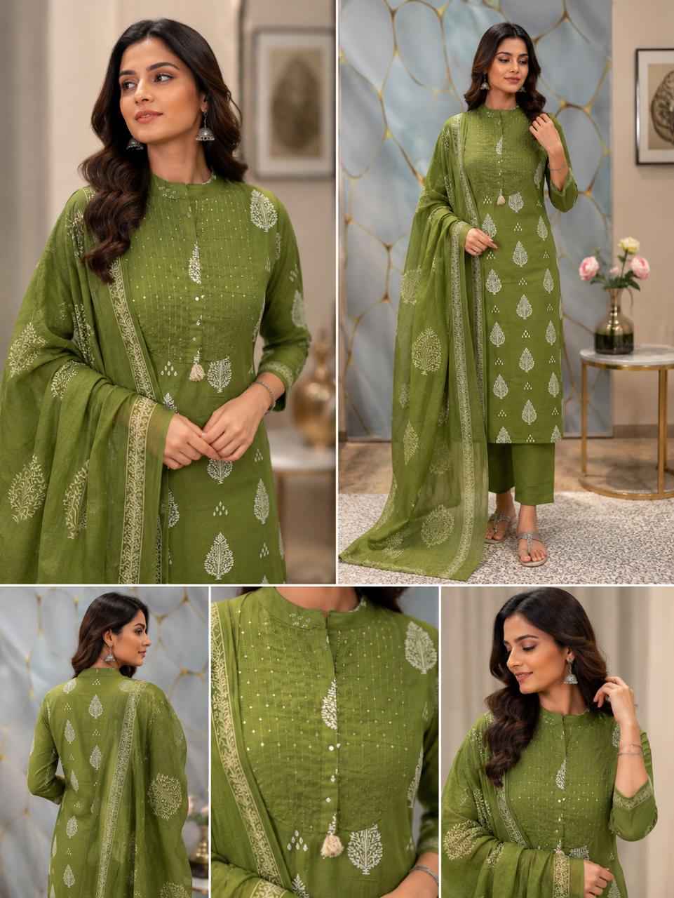 Cotton Discharge Print Suit Set