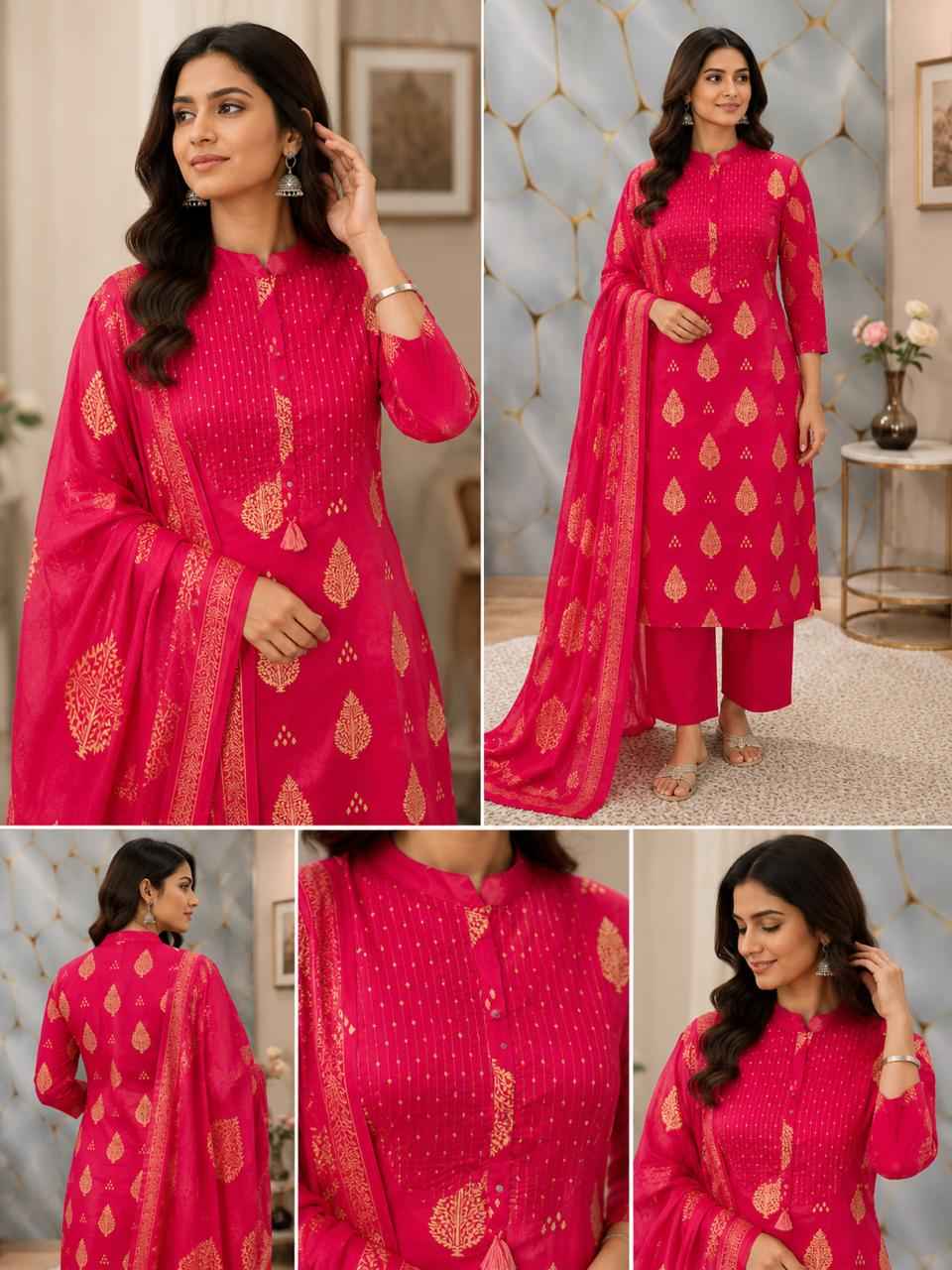 Cotton Discharge Print Suit Set
