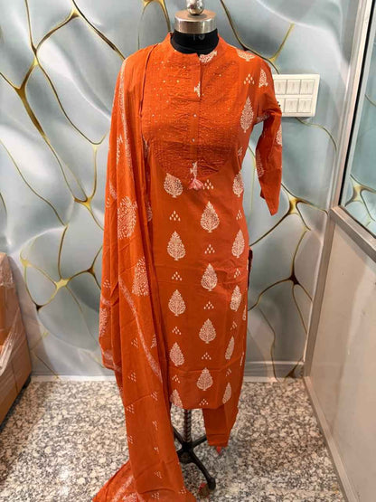 Cotton Discharge Print Suit Set
