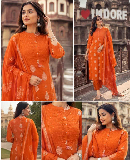 Cotton Discharge Print Suit Set