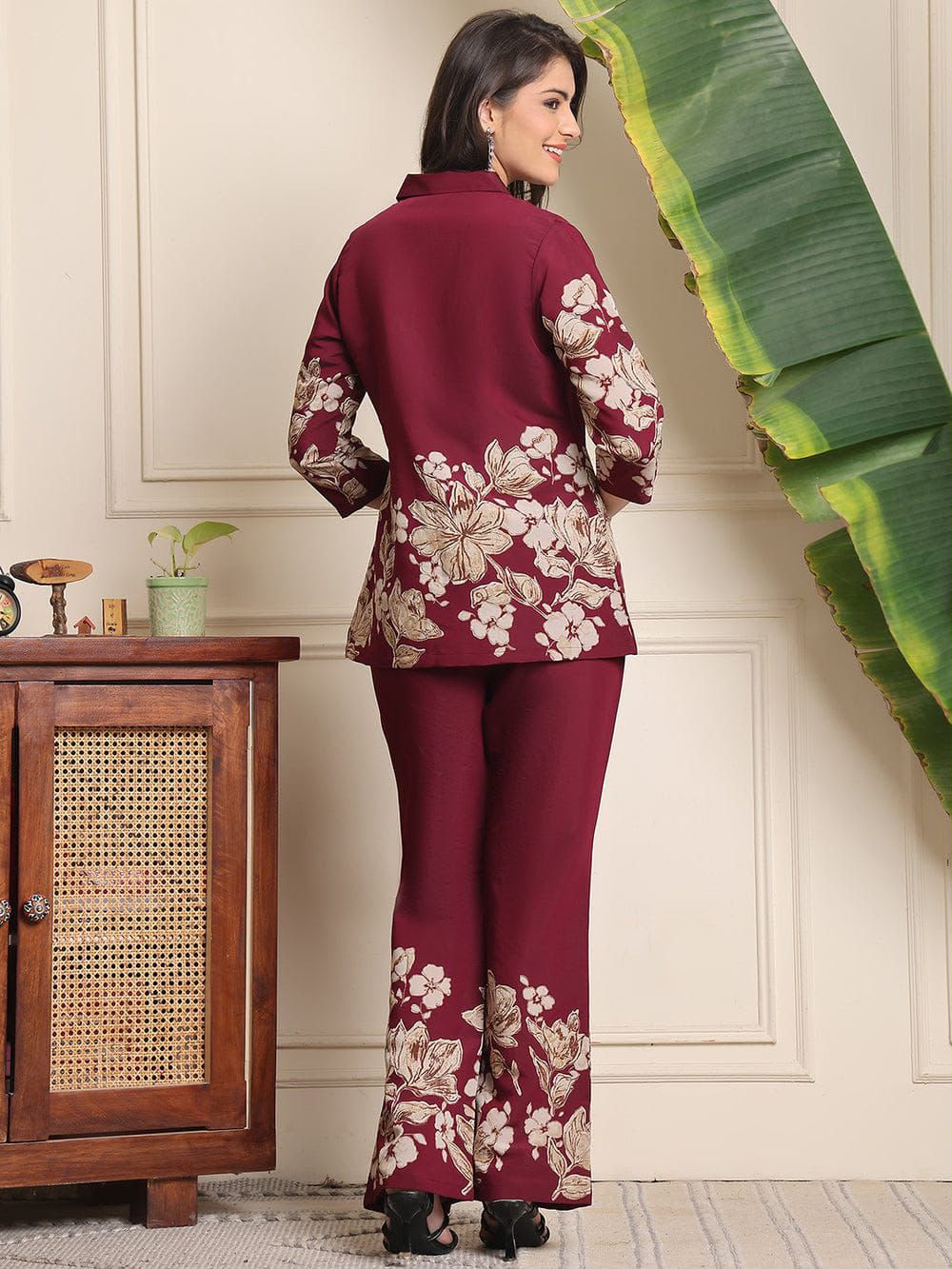 Printed Cotton Collar Co Ord Set