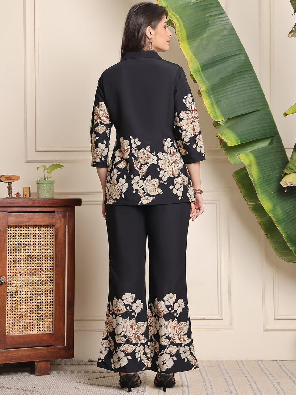 Printed Cotton Collar Co Ord Set