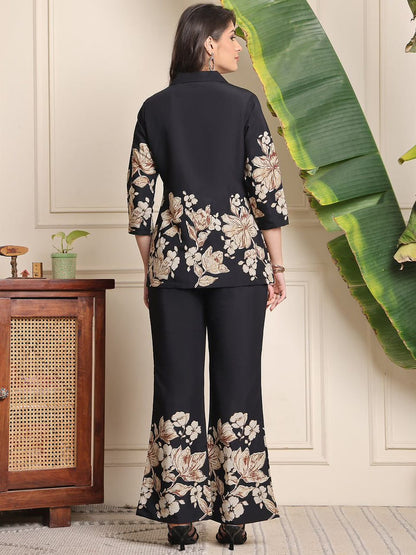 Printed Cotton Collar Co Ord Set