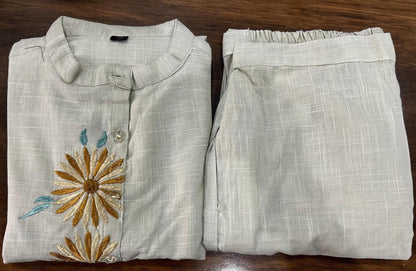 Cotton Flex Collar Co Ord Set