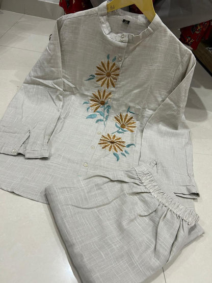 Cotton Flex Collar Co Ord Set