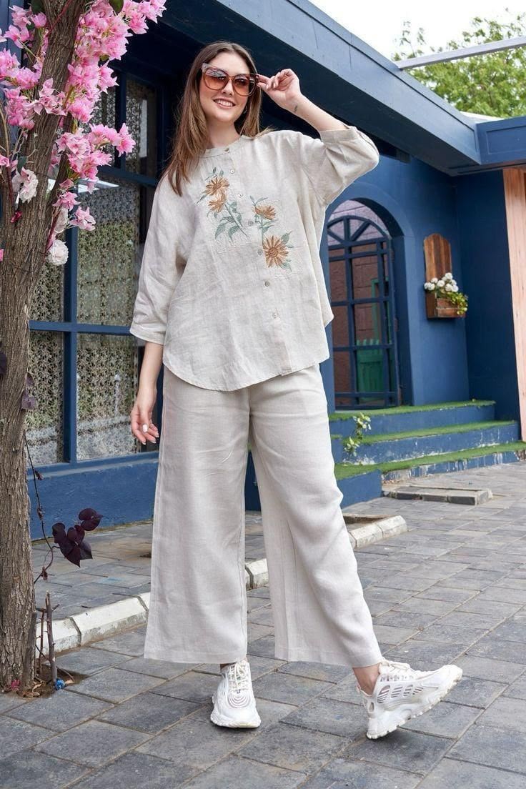 Cotton Flex Collar Co Ord Set