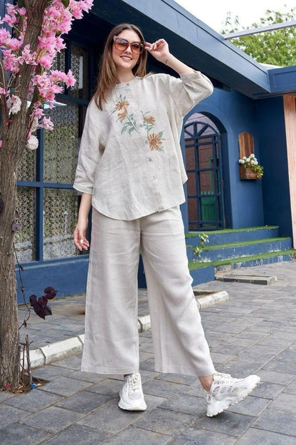 Cotton Flex Collar Co Ord Set