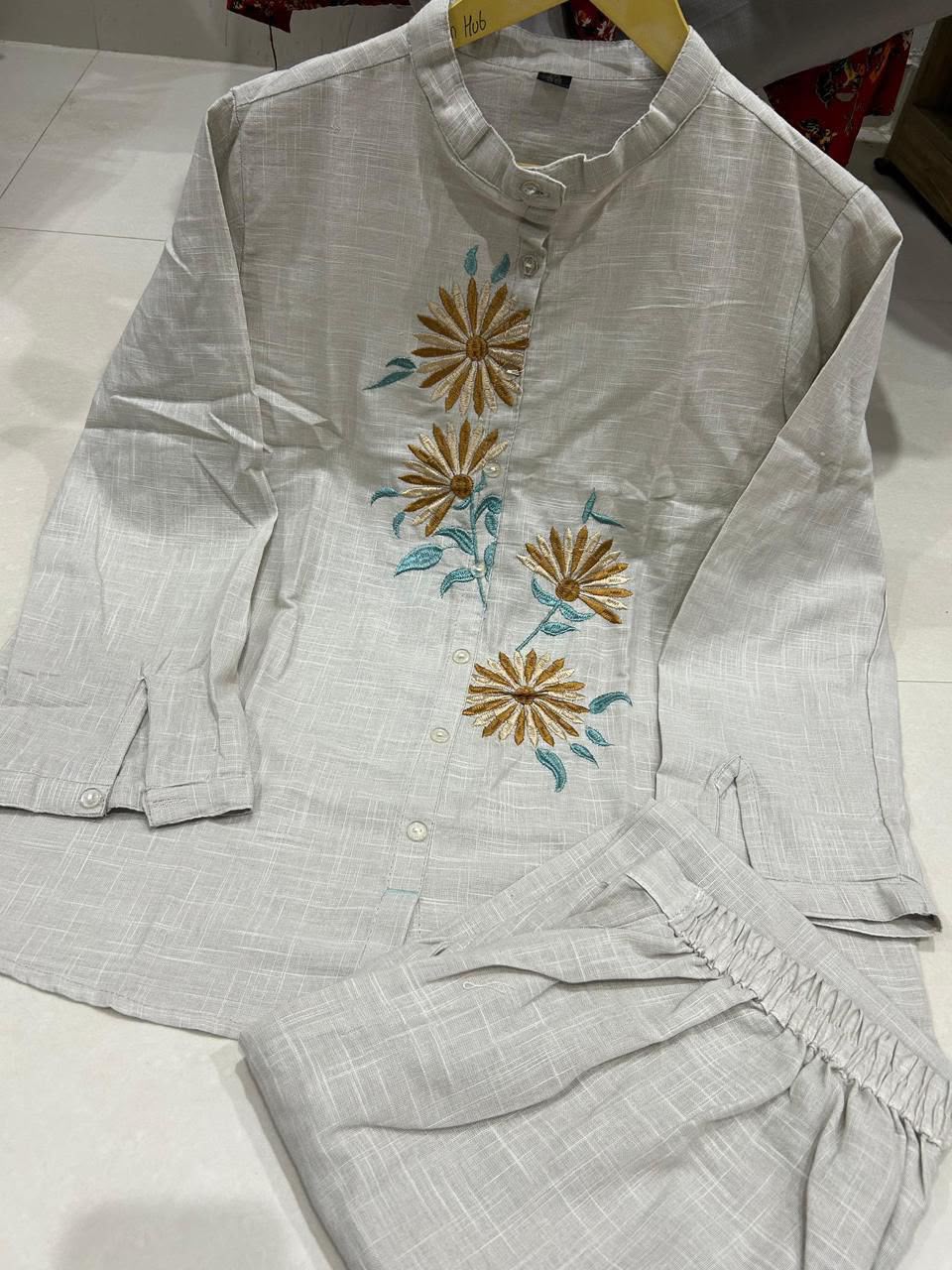 Cotton Flex Collar Co Ord Set