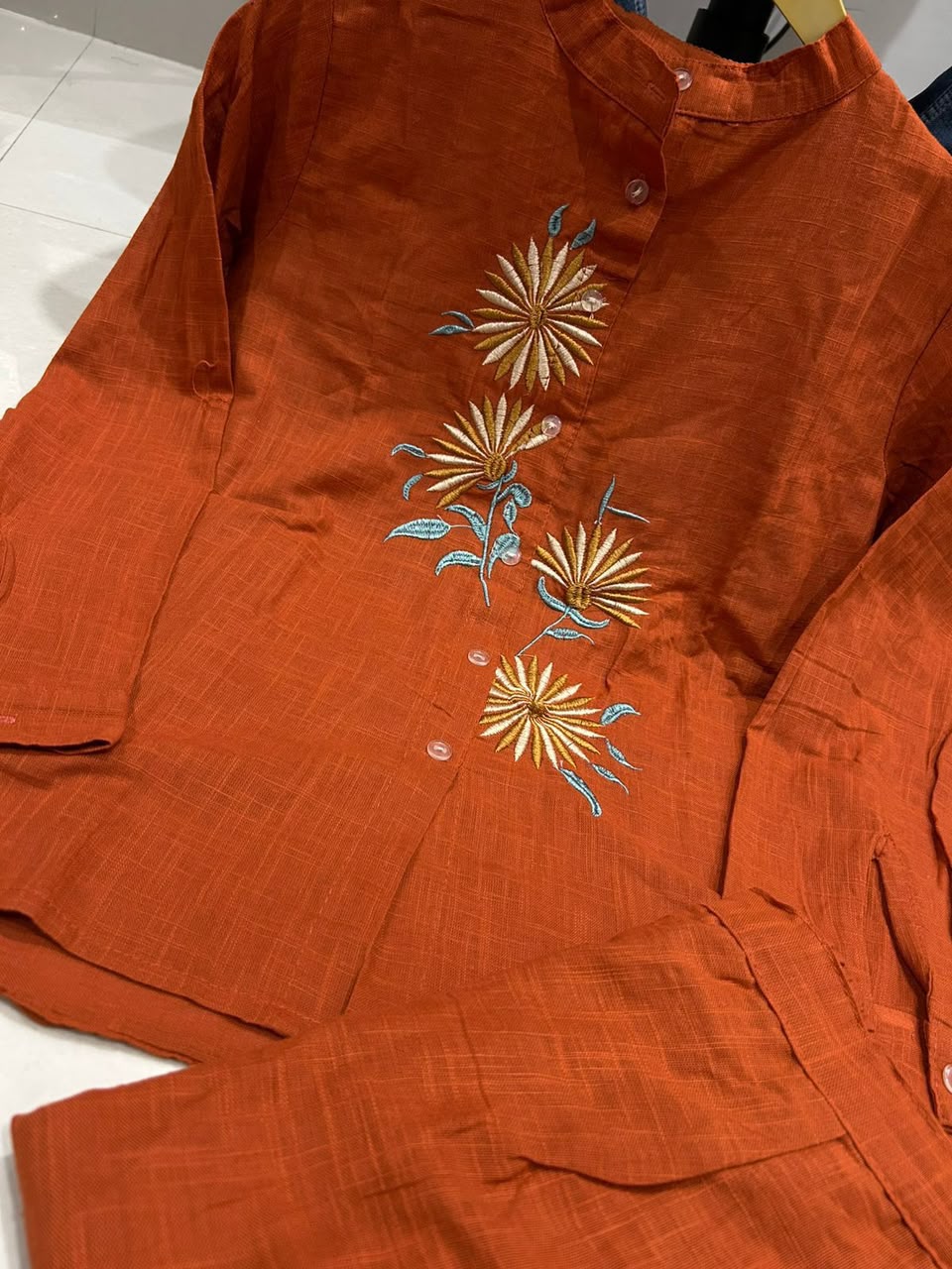 Cotton Flex Collar Co Ord Set