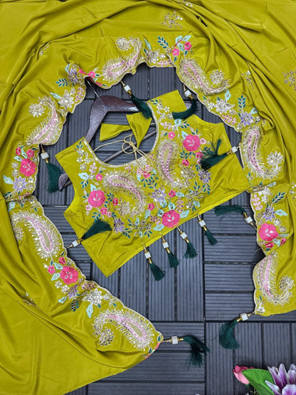 Natural Crepe Shrug with Sharara Set