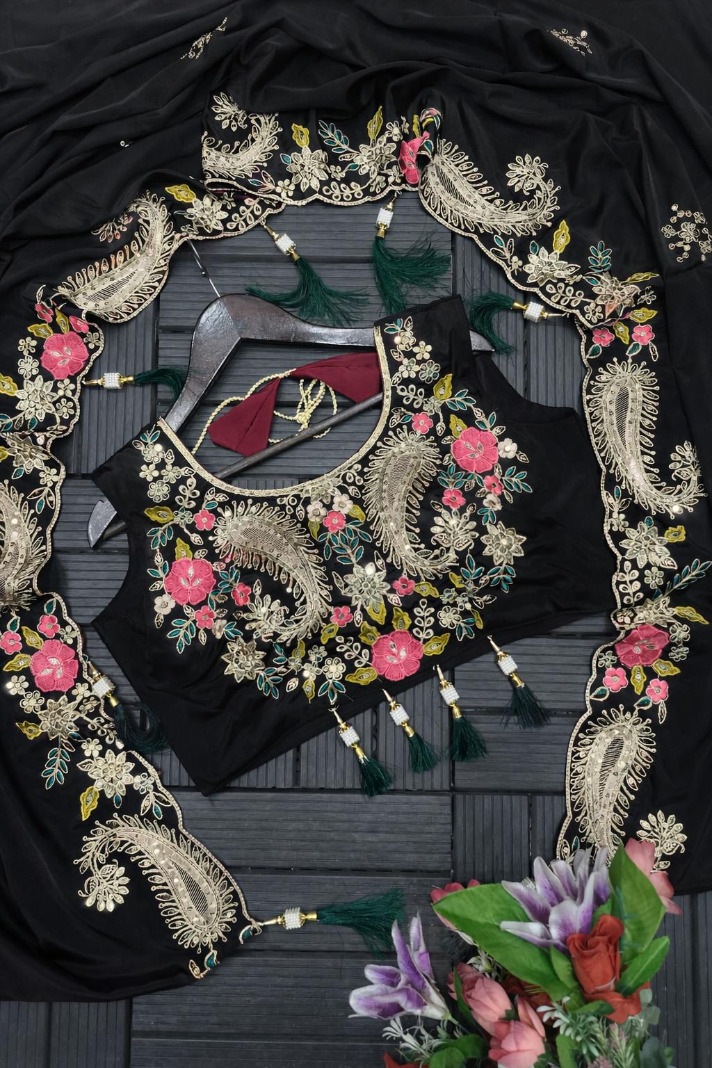 Natural Crepe Shrug with Sharara Set