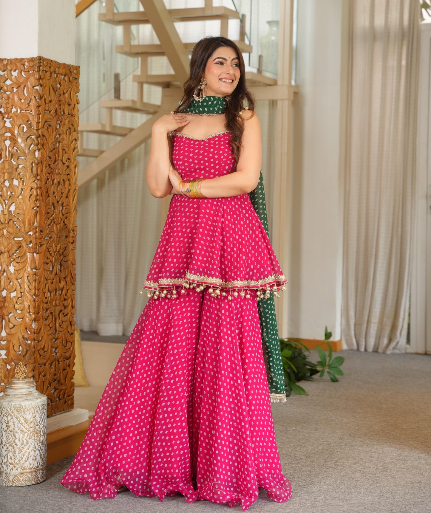 Bandhani Plazzo Set