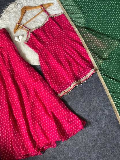 Bandhani Plazzo Set