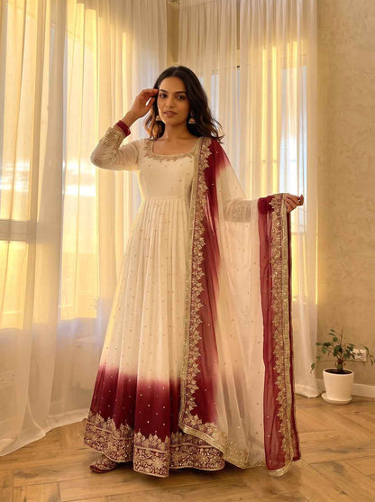 Dual Tone Georgette Gown Set