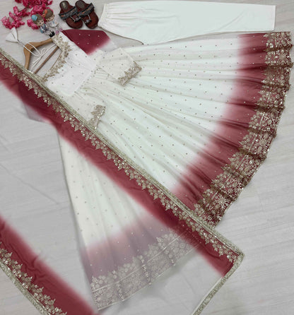 Dual Tone Georgette Gown Set