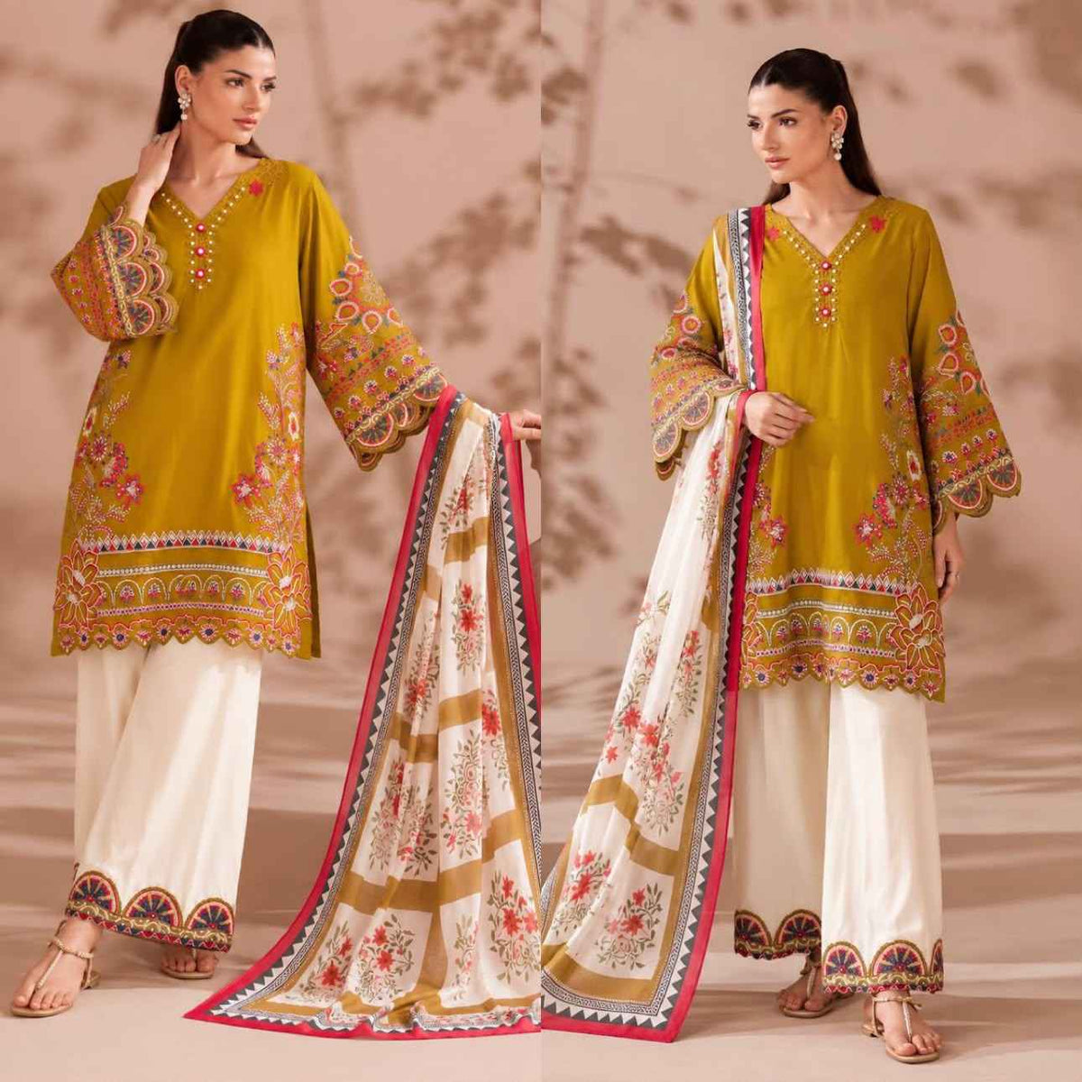 Designer Top Plazzo and Dupatta Set