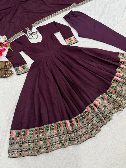 Full length view of wine heavy micro cotton pant featuring forty to forty-one inch length and comfortable fit - WishTown Fashion Club