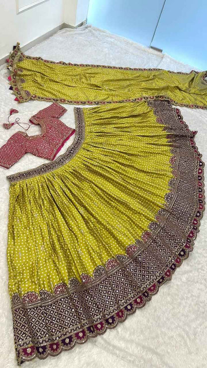 Gaji Silk Sequins Lehenga Choli