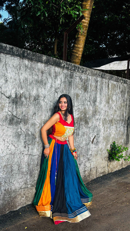 Rayon Mirror Work Gotta Patti Lehenga
