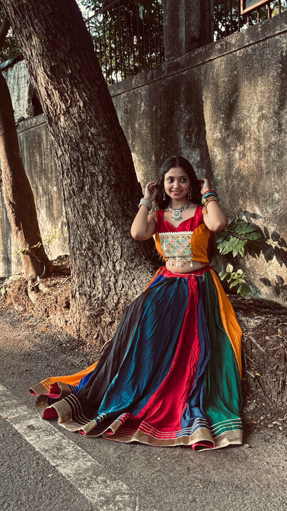 Rayon Mirror Work Gotta Patti Lehenga
