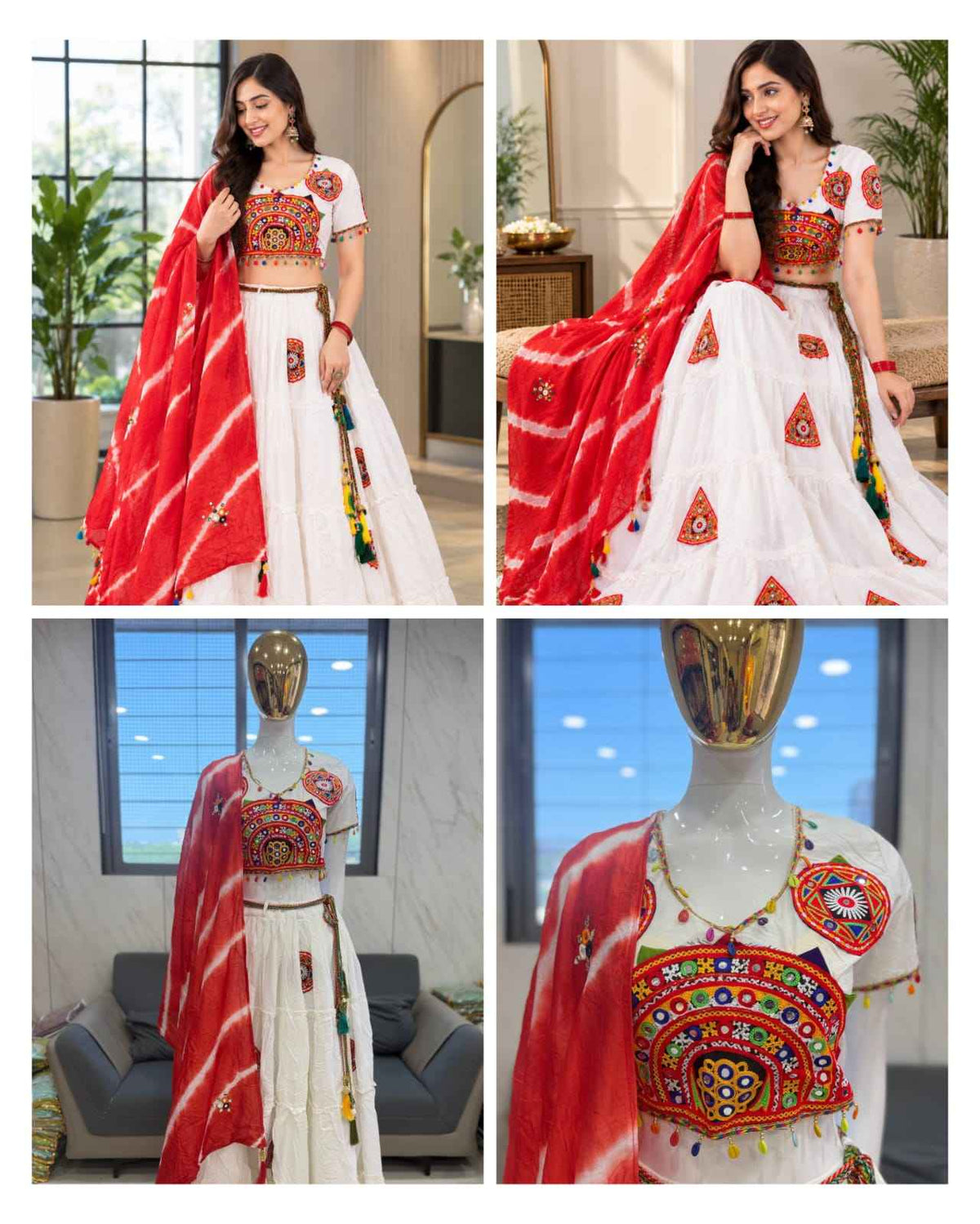 Stitched Pure Cotton Paithani Lehenga Set