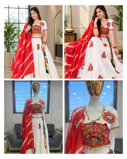 Stitched Pure Cotton Paithani Lehenga Set