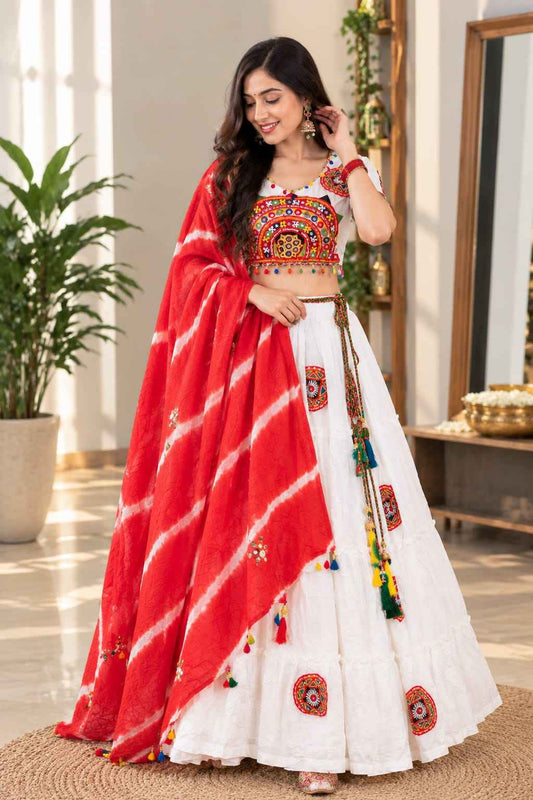 Stitched Pure Cotton Paithani Lehenga Set