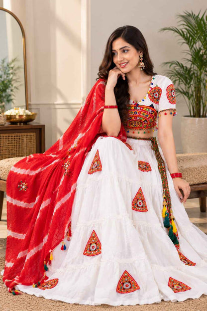 Stitched Pure Cotton Paithani Lehenga Set