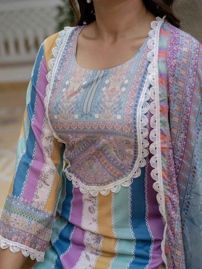 Printed Kurta Pant Dupatta Set