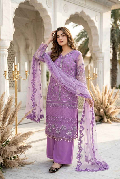 Soft Net Pearl Sharara Suit