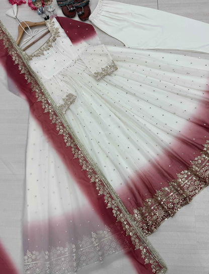 Dual Tone Georgette Gown Set
