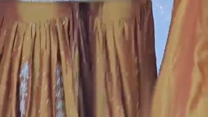 Mustard yellow Chinnon silk embroidered sharara suit set video showcase festive designer ethnic wear - WishTown Fashion Club