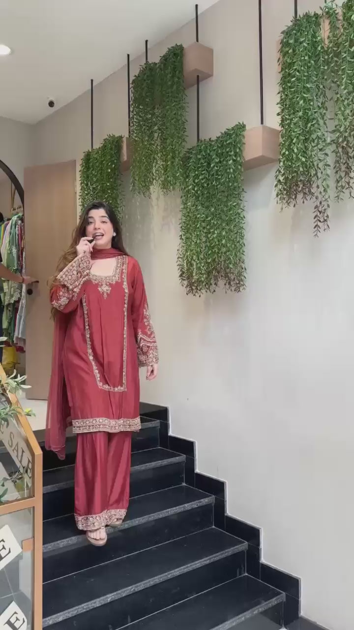 Designer Top Bottom and Dupatta Set - WishTown Fashion Club®