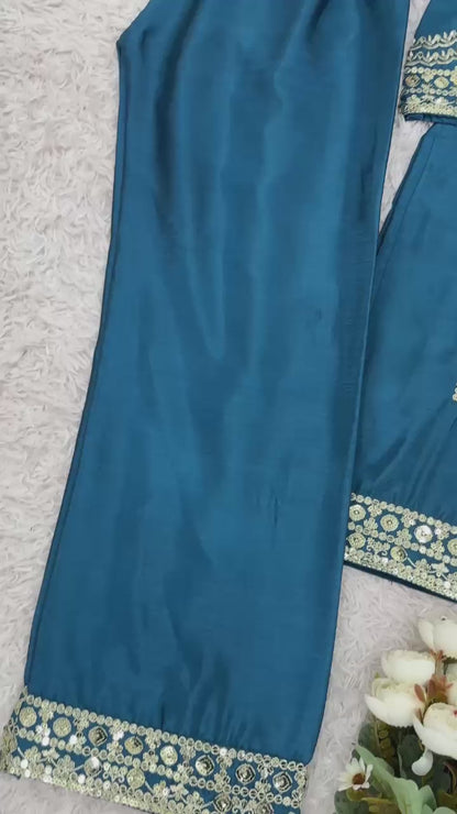 Designer Top Bottom and Dupatta Set - WishTown Fashion Club®