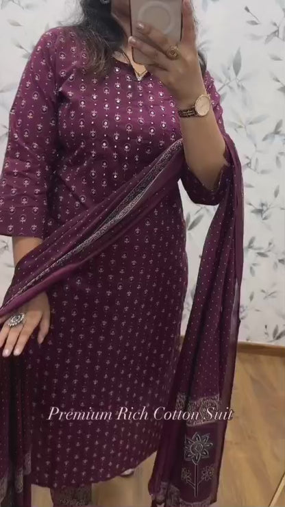 High definition video rotation highlighting the premium quality cloth surface and elegant thread details of the wine suit.