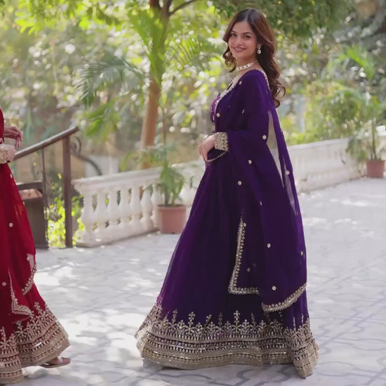 Gown with Dupatta Set - WishTown Fashion Club®