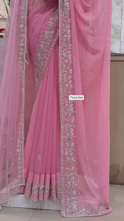 Designer Bridal Dupatta Saree - WishTown Fashion Club®