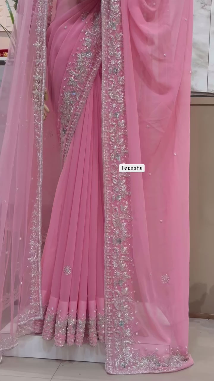 Designer Bridal Dupatta Saree - WishTown Fashion Club®