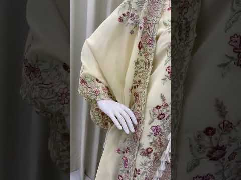 off white kurta plazzo set video showing full outfit and shrug style - WishTown Fashion Club