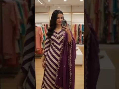 Wine designer Chanderi wedding special suit set with full handwork and embroidered dupatta video showcase - WishTown Fashion Club