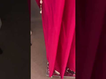 Premium ready to wear crepe silk saree with embroidered jacket and blouse elegant showcase video - WishTown Fashion Club