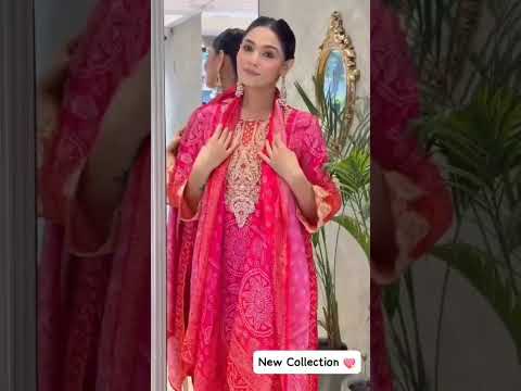 Dark pink heavy Kitkat silk embroidered suit set with Maharaja silk pant and fumka dupatta video view - WishTown Fashion Club